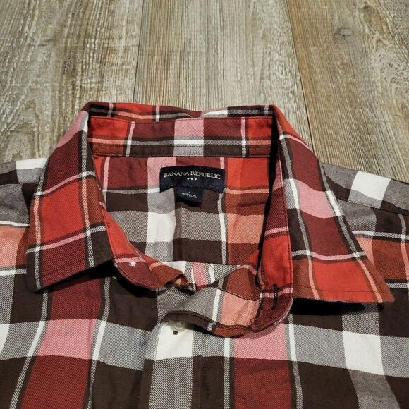 Banana Republic Flannel Classic Fit Button Up Shirt Men's Size Large - Picture 4 of 8